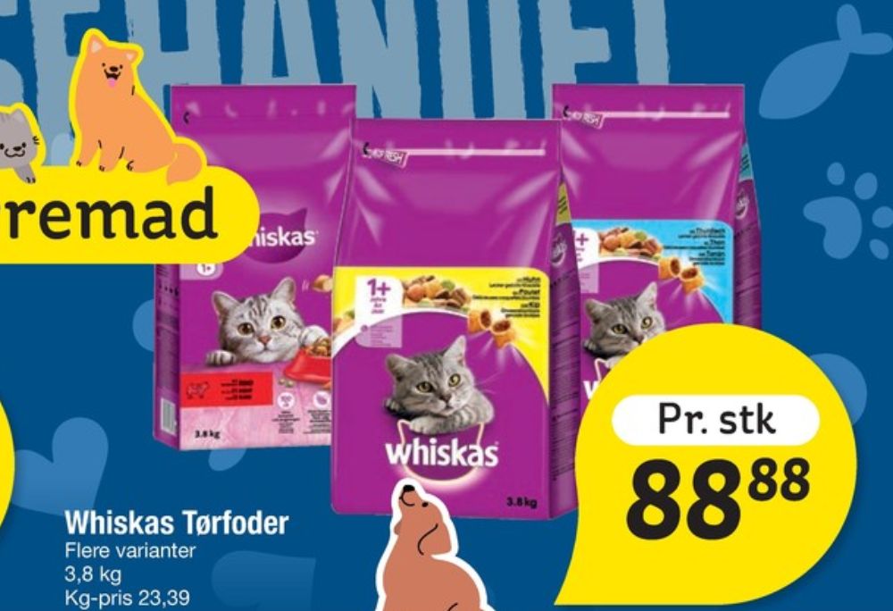 Whiskas, Kattefoder