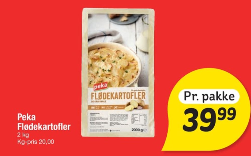 Peka, Flødekartofler