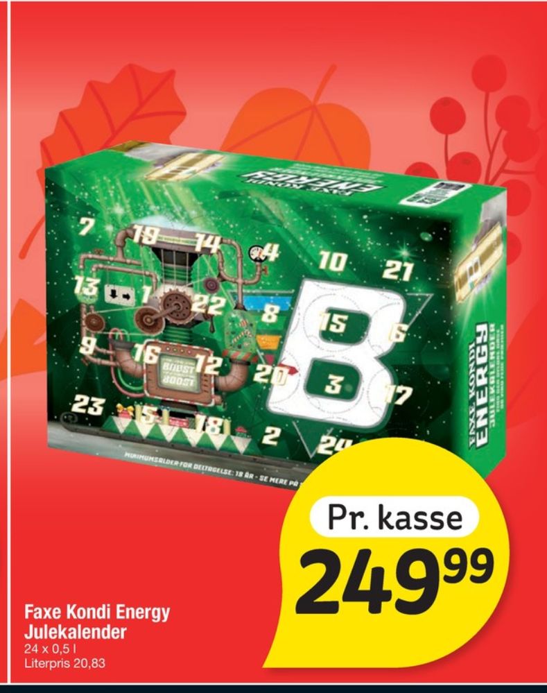 Faxe Kondi Booster , Energidrik 24 pk Julekalender