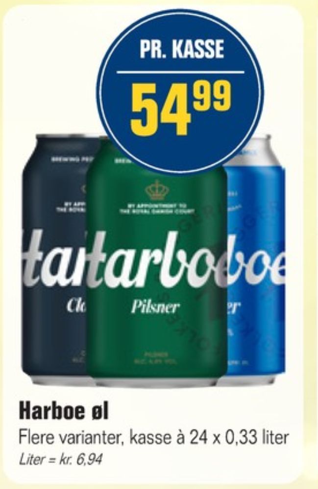 Harboe Pilsner 0,0%, Øl - Alkoholfri 24 pk.