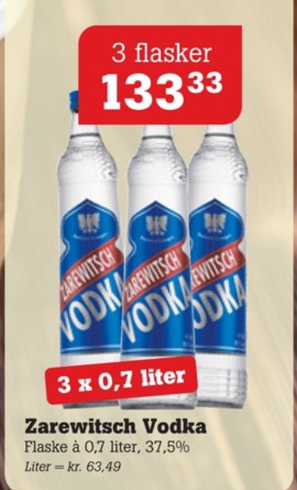 Zarewitsch, Vodka