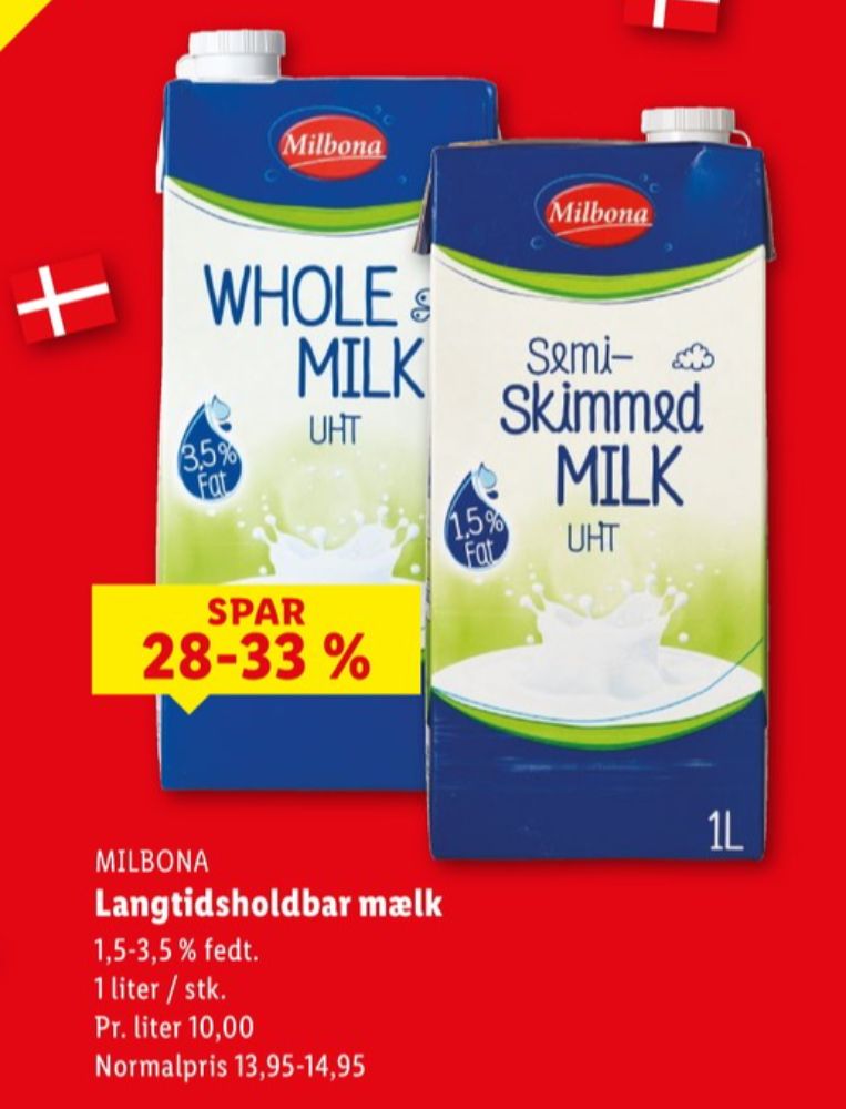 Milbona, Langtidsholdbar mælk skimmed