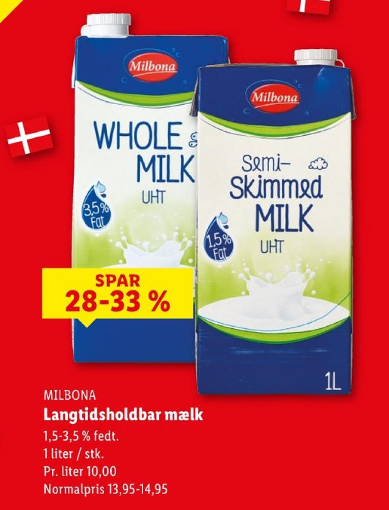 Milbona, Langtidsholdbar mælk skimmed