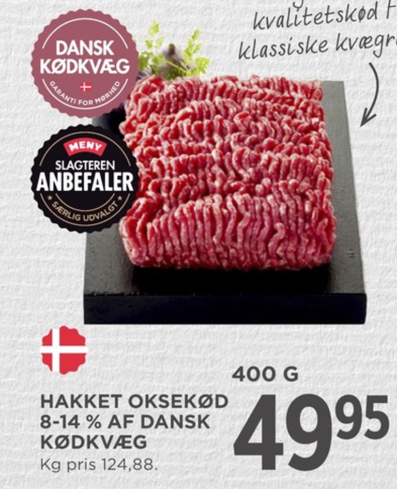 Hakket oksekød 8-14%