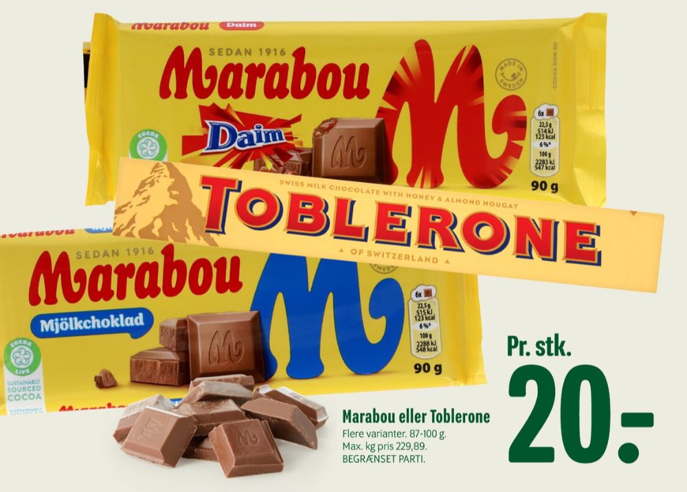 Marabou Daim, Chokoladeplade 