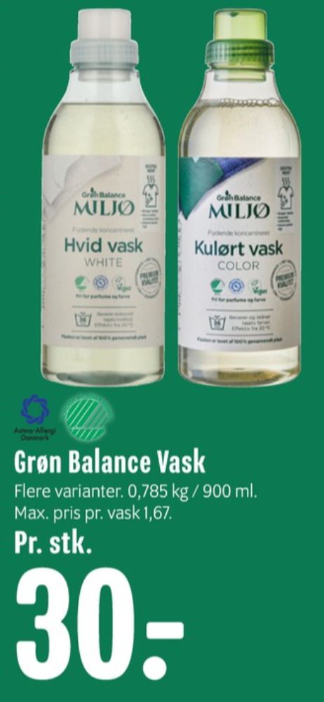 Grøn Balance, Vaskemiddel-flydende