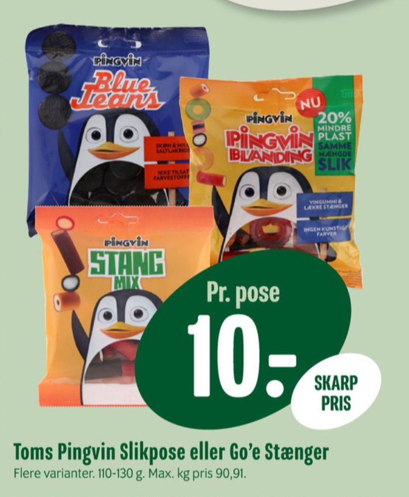 Toms Pingvin Stang Mix, Slikposer
