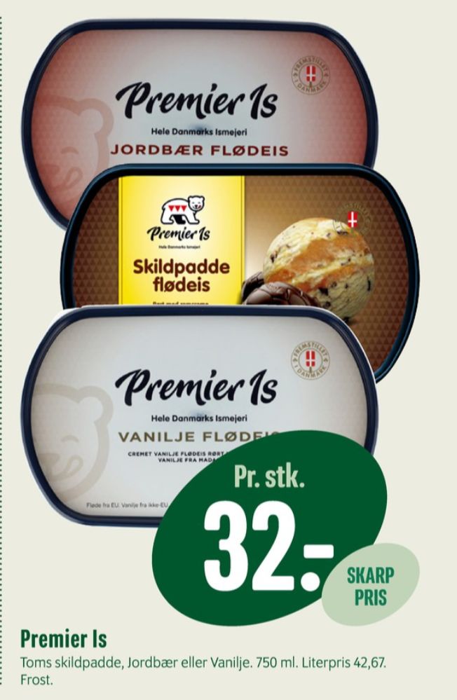 Premier, Jordbær Flødeis
