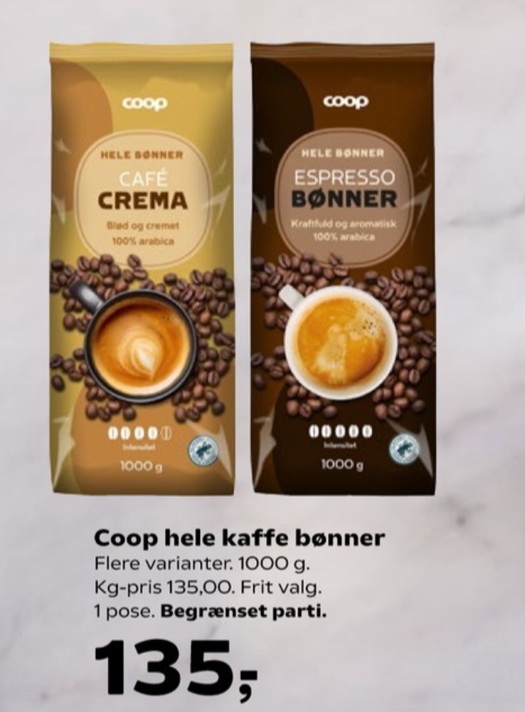 Coop Café Crema , Kaffebønner