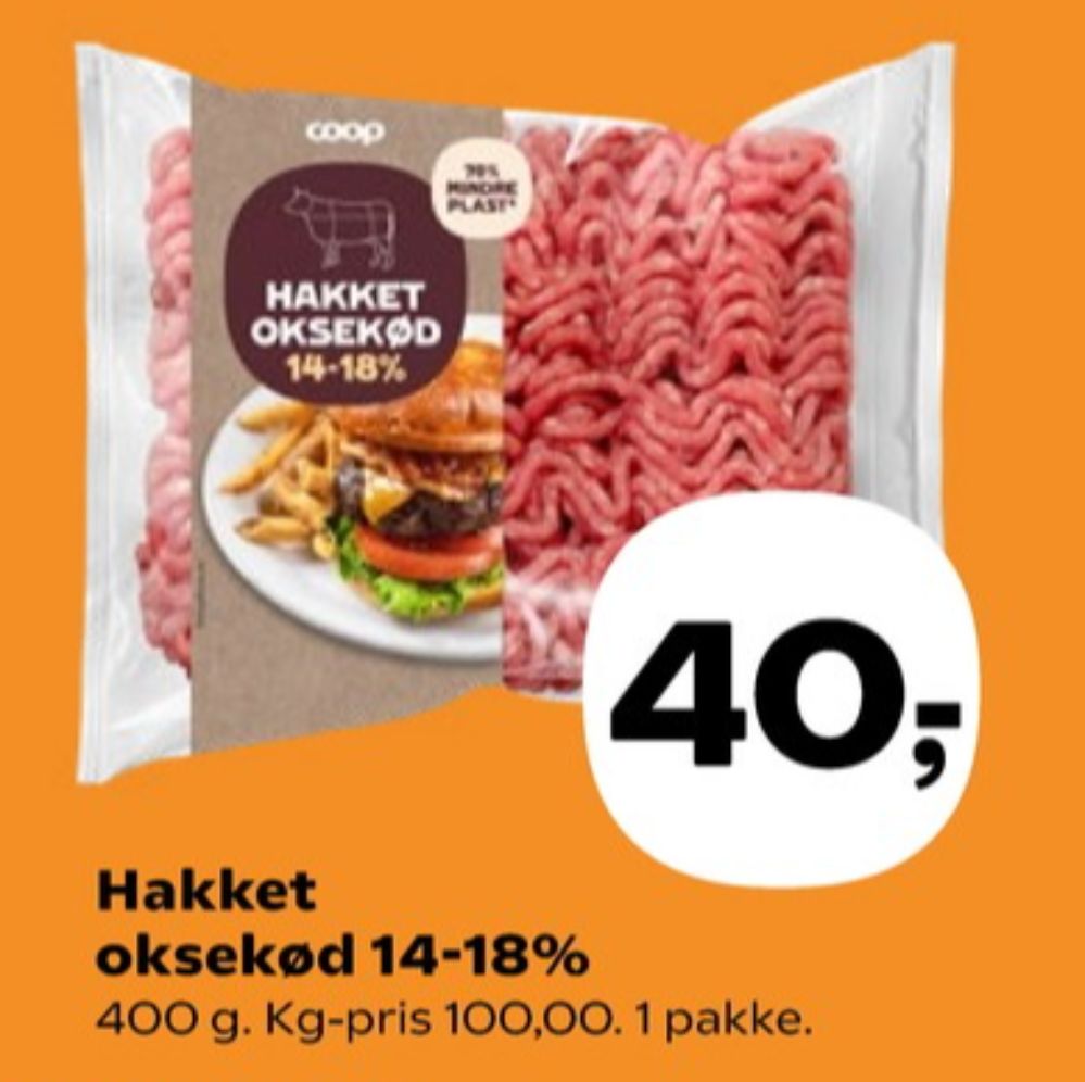 Coop, Hakket oksekød 14-18%