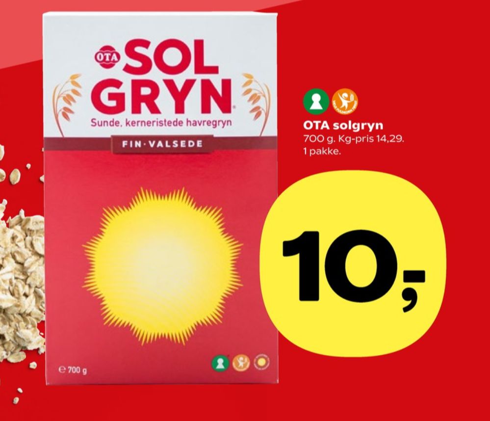 Ota Sol Gryn, Finvalsede Havregryn 