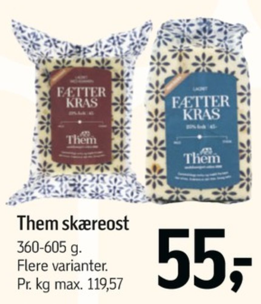 Them Ost, Skæreost Fætter Kras Mellemlagret 45+