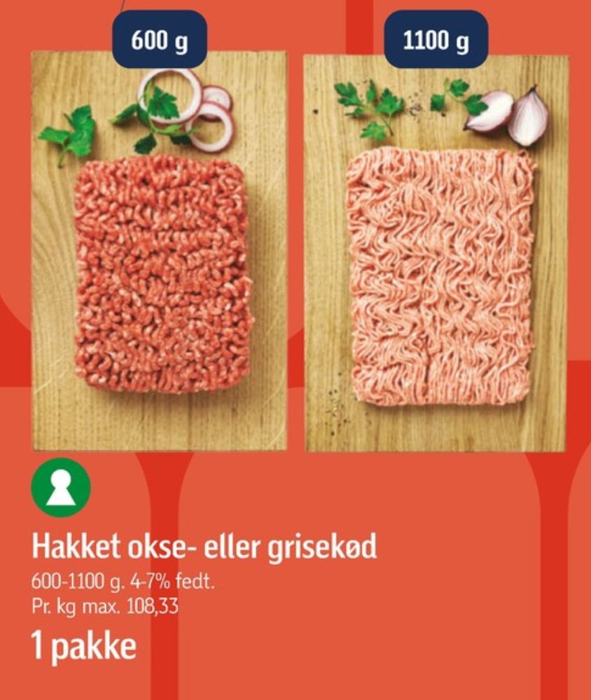 Hakket oksekød 4-7%
