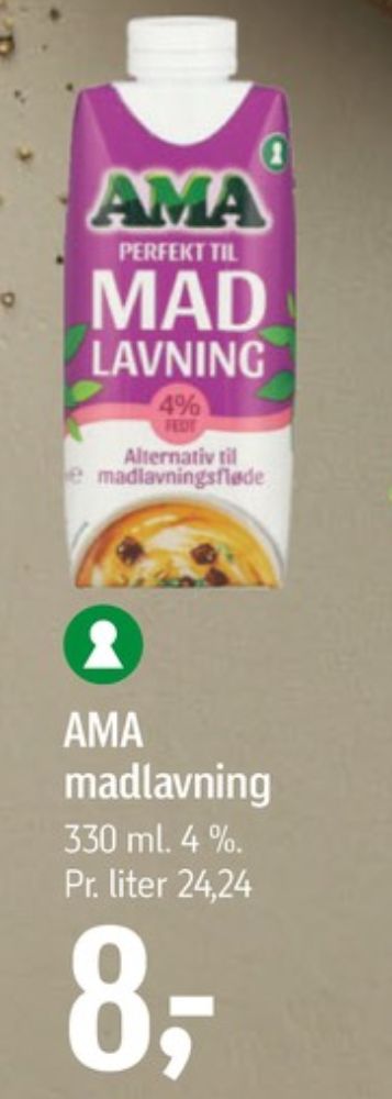 Ama, Madlavningsfløde 4%