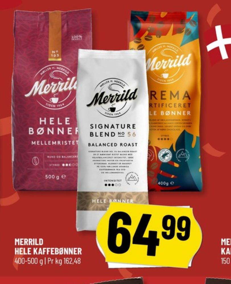 Merrild Mellemristet, Kaffebønner