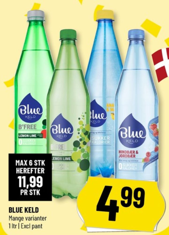 Blue Keld Hindbær & Jordbær, Mineralvand med brus, hindbær og jordbær