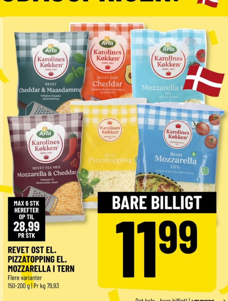 Karolines, Revet ost Pizzatopping