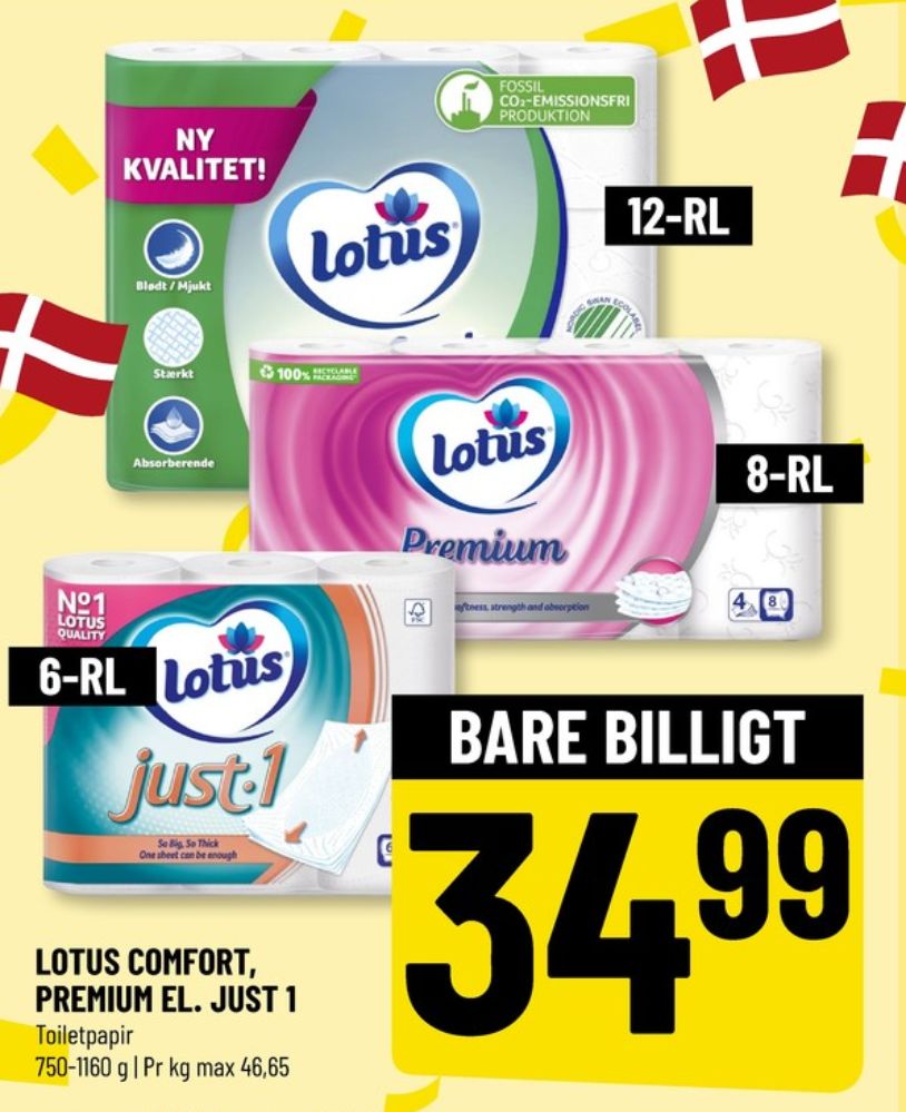 Lotus Comfort, Toiletpapir
