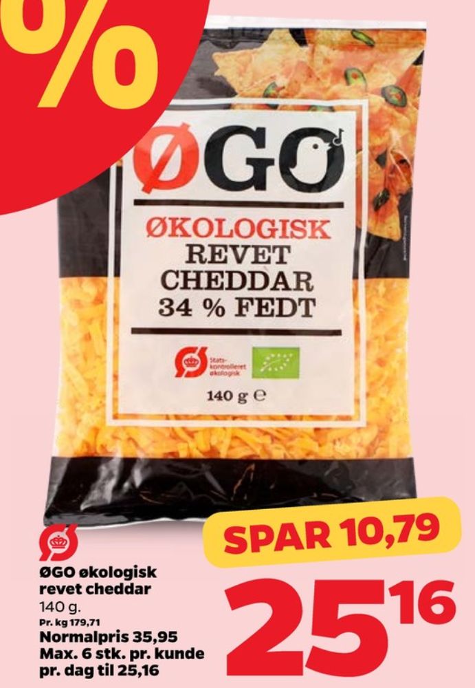 ØGO, Revet ost Cheddar