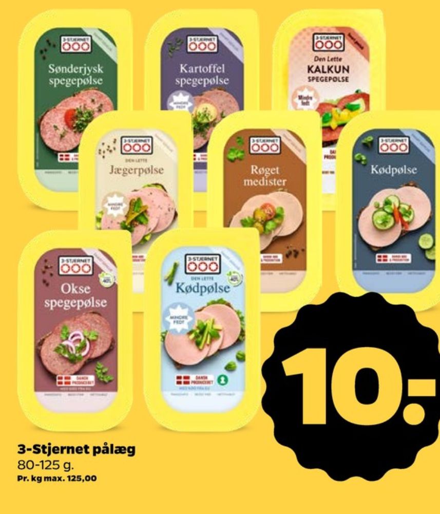 3-stjernet Gul bordpak, Kødpølse