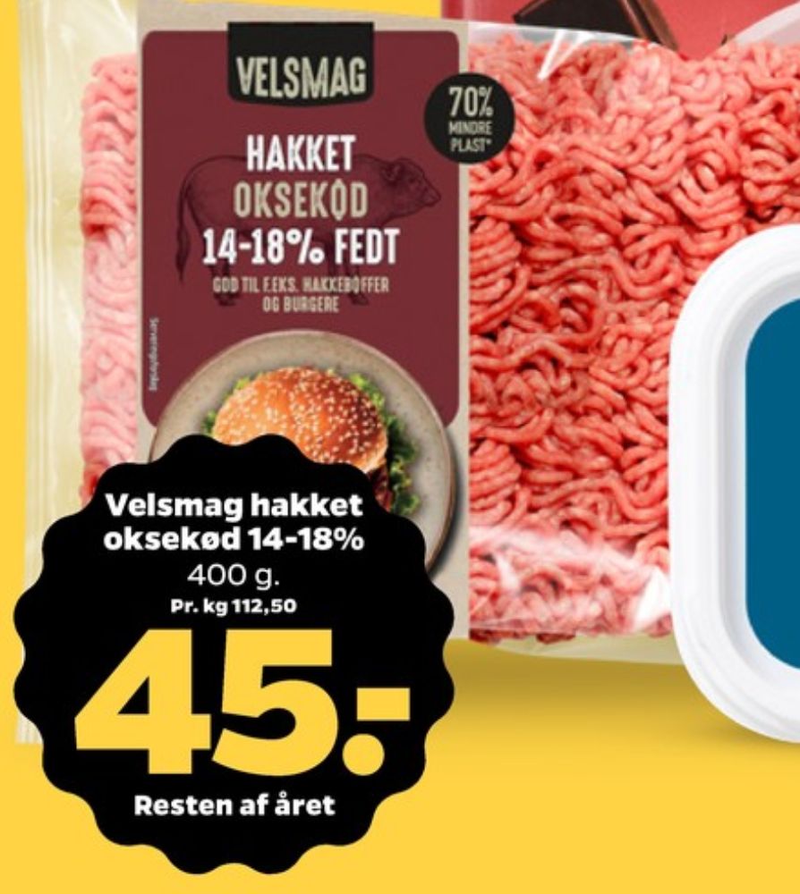 Velsmag, Hakket oksekød 14-18%