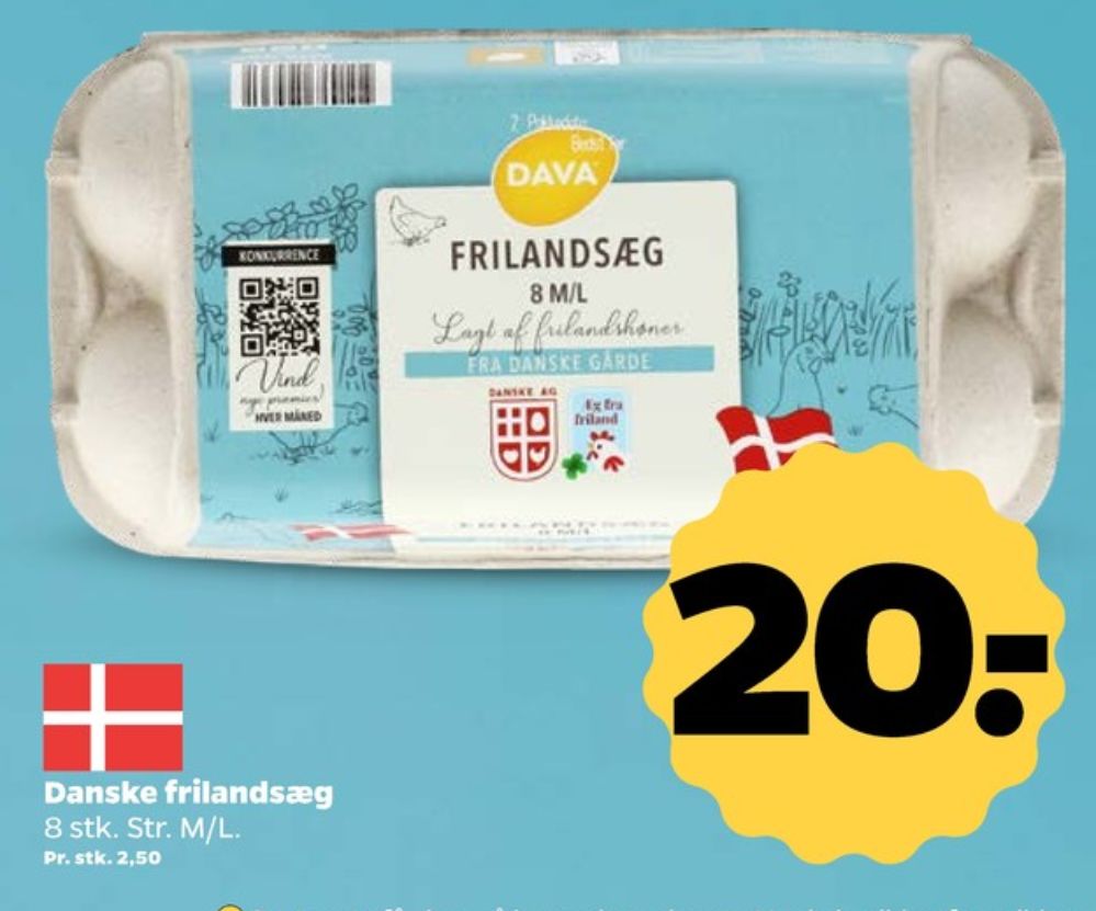 DAVA Foods, Frilandsæg S/M/L