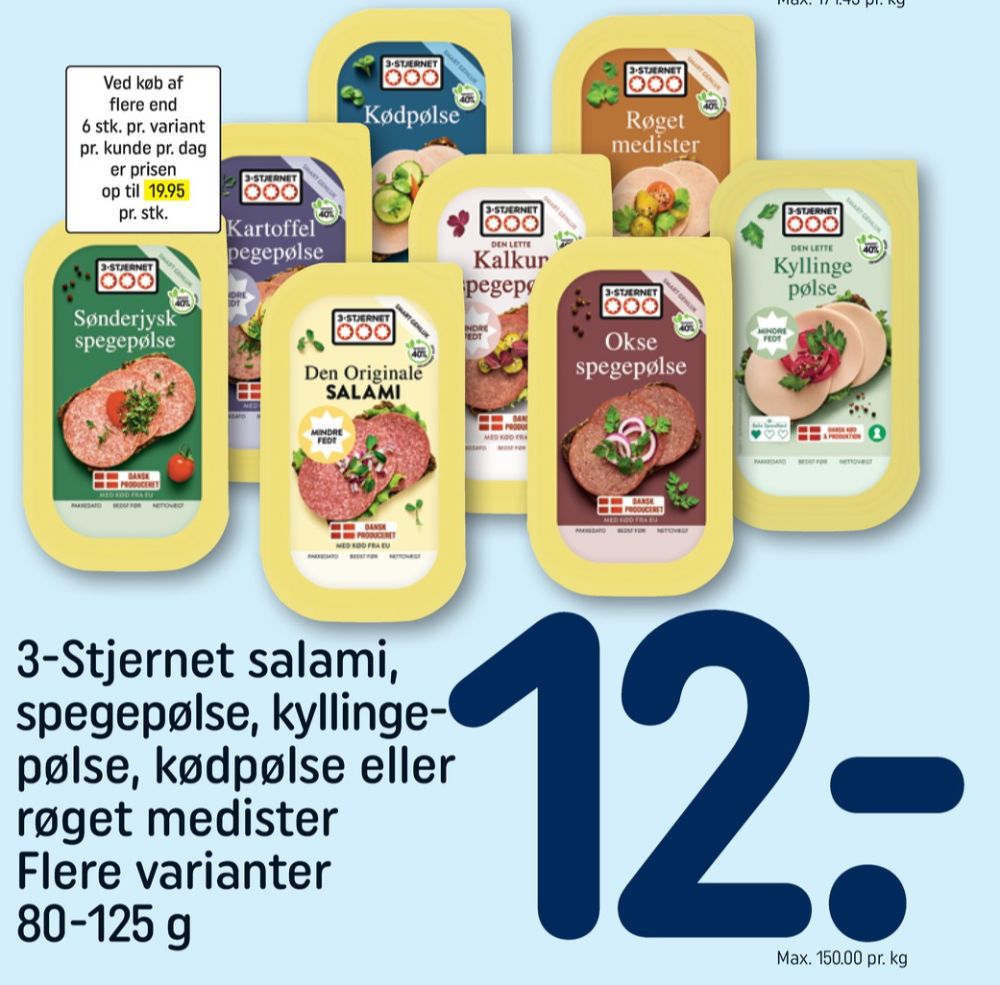 3-stjernet Gul bordpak, Kalkunspegepølse - Den lette