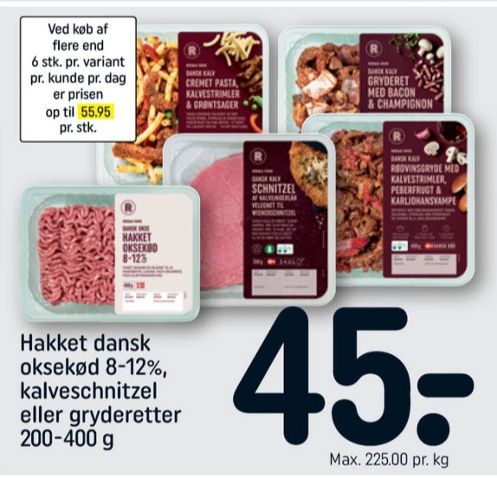 Rema 1000, Hakket oksekød 8-12%