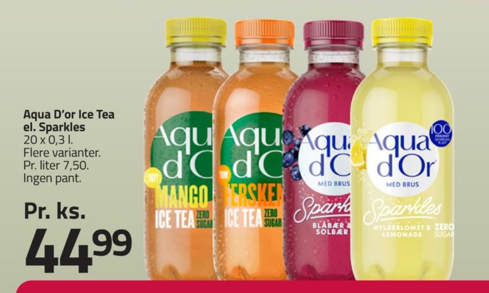 Aqua d'Or Sparkles, Mineralvand med brus blåbær og solbær 20 pk.