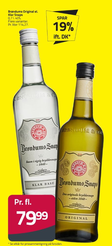 Brøndums  Klar, Snaps