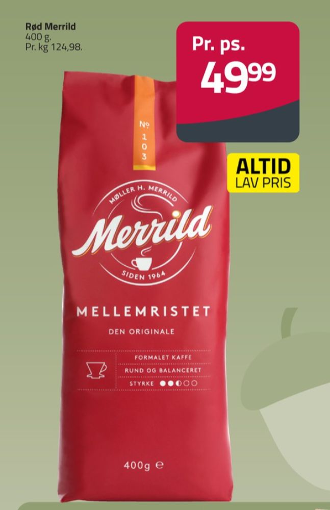 Merrild Mellemristet, Kaffe Formalet