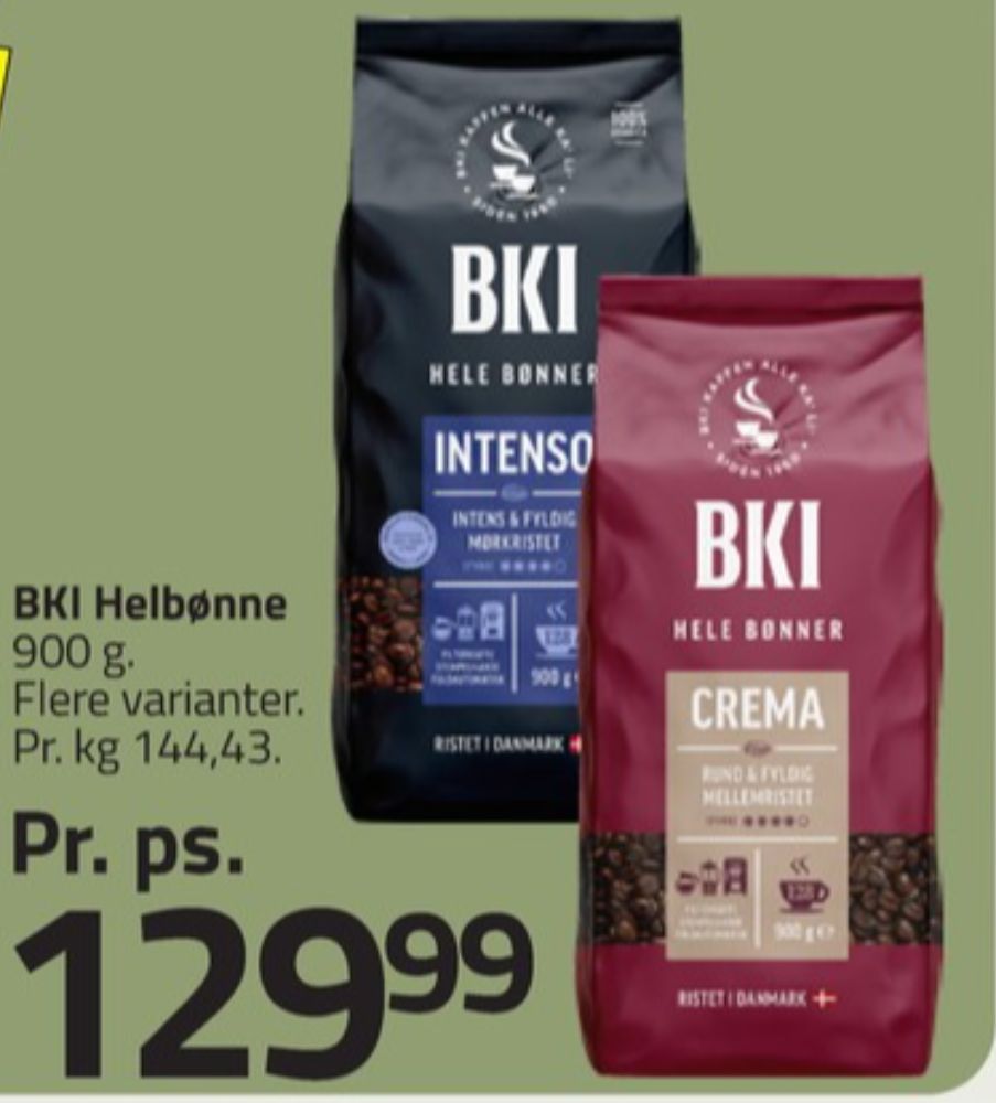 BKI Intenso, Kaffebønner