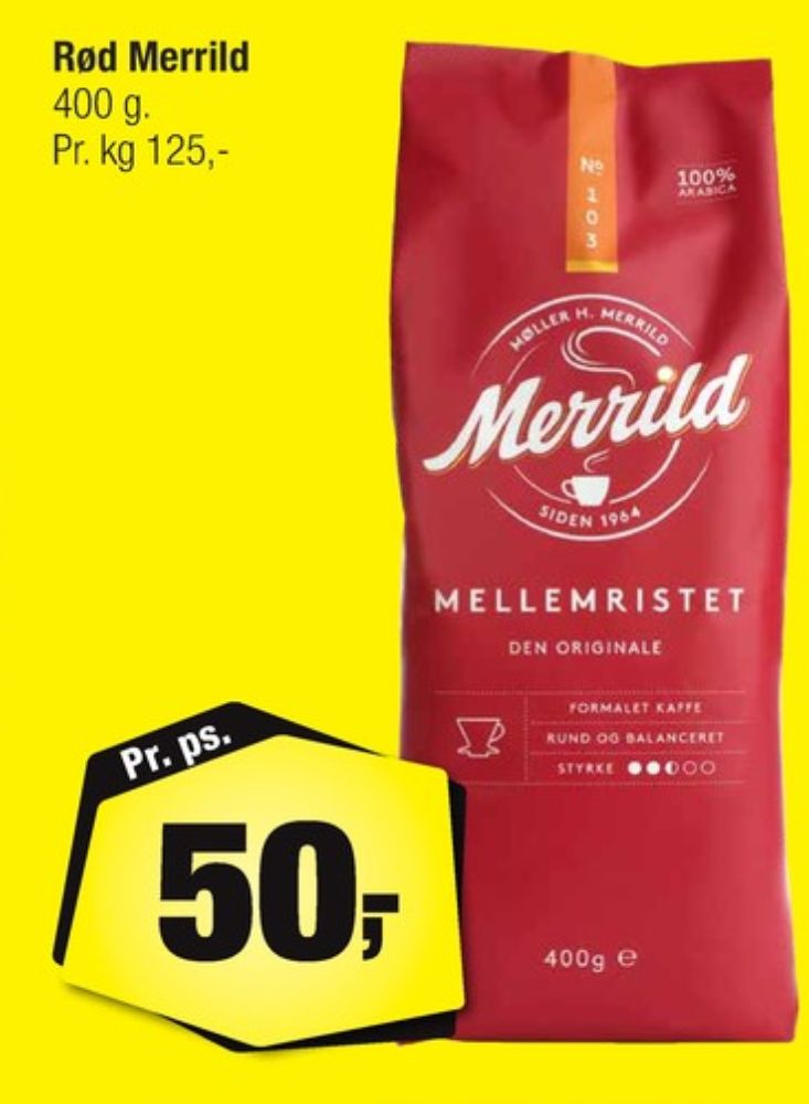 Merrild Mellemristet, Kaffe Formalet