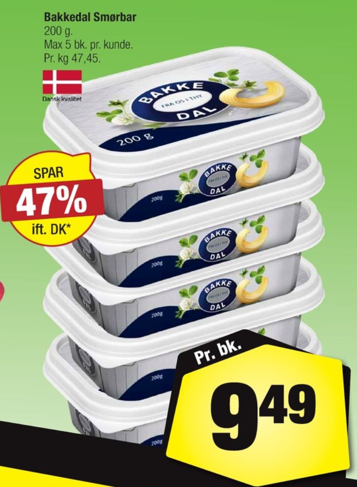 Bakkedal, Smørbar