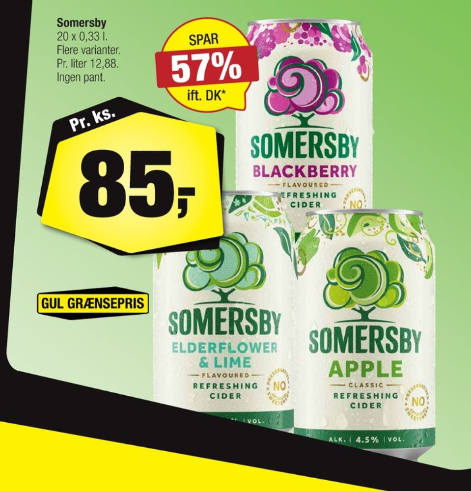 Somersby Elderflower & Lime, Elderflower & Lime Cider 20 pk.