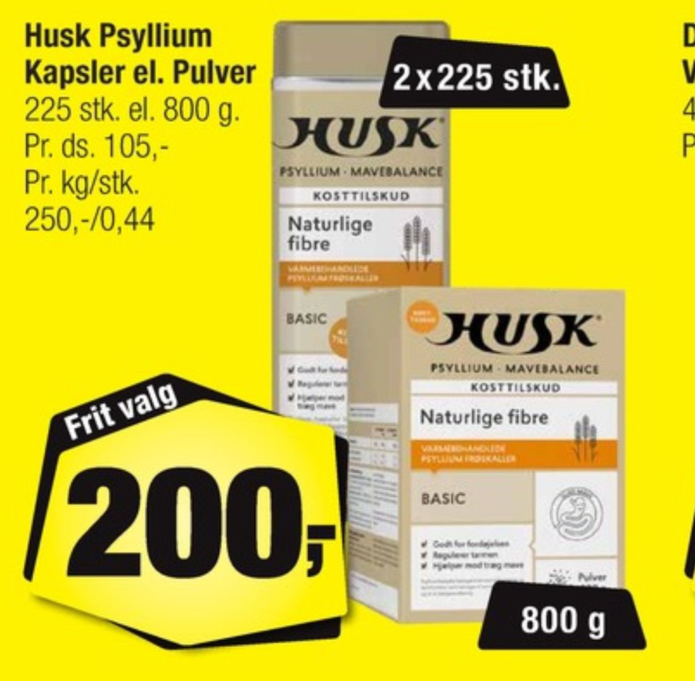 Husk, Kosttilskud