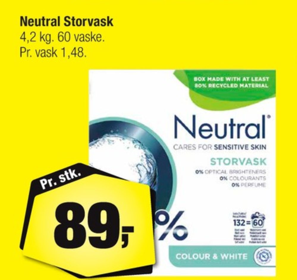 Neutral, Vaskepulver