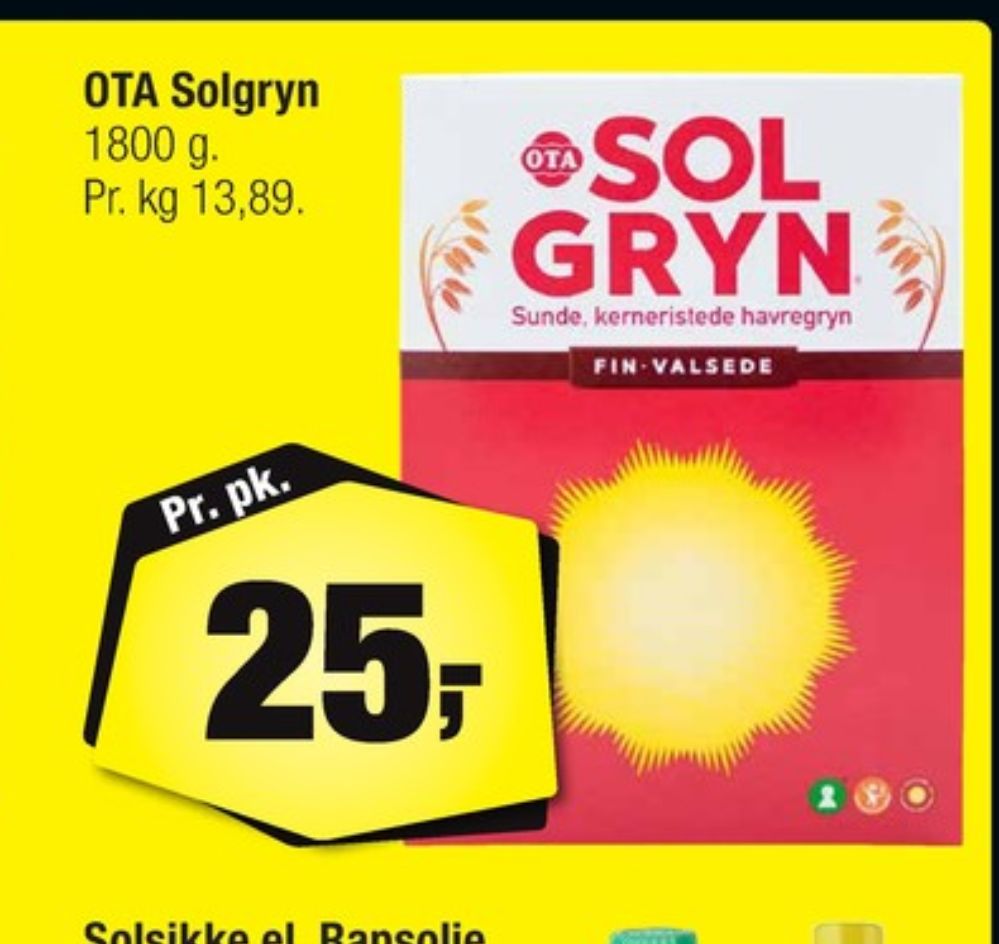 Ota Sol Gryn, Finvalsede Havregryn 