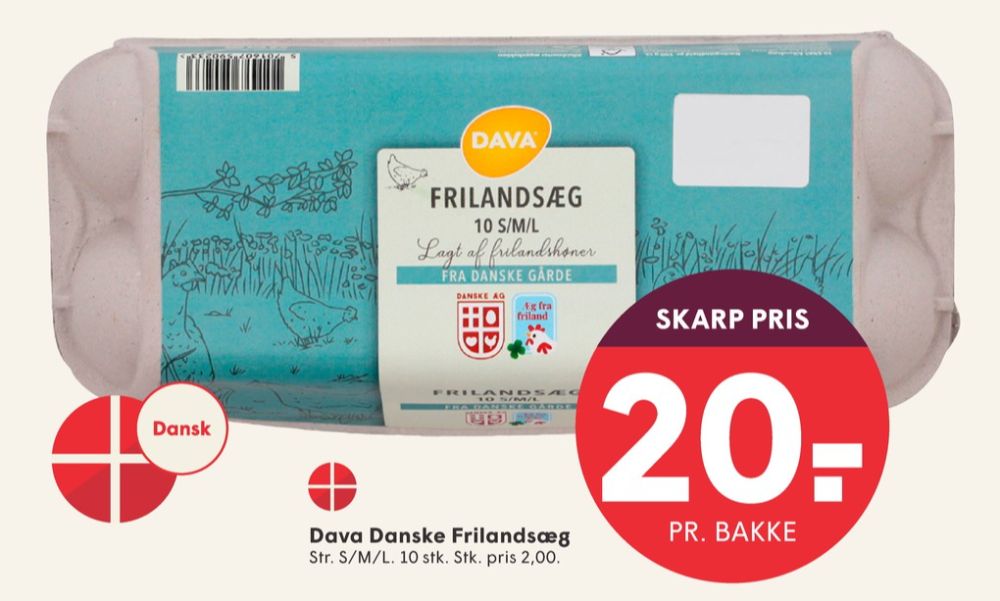 DAVA Foods, Frilandsæg S/M/L