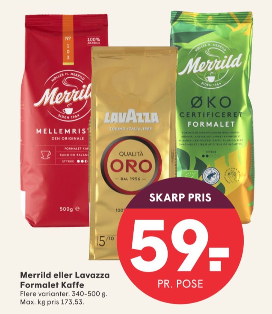 Merrild Mellemristet, Kaffebønner