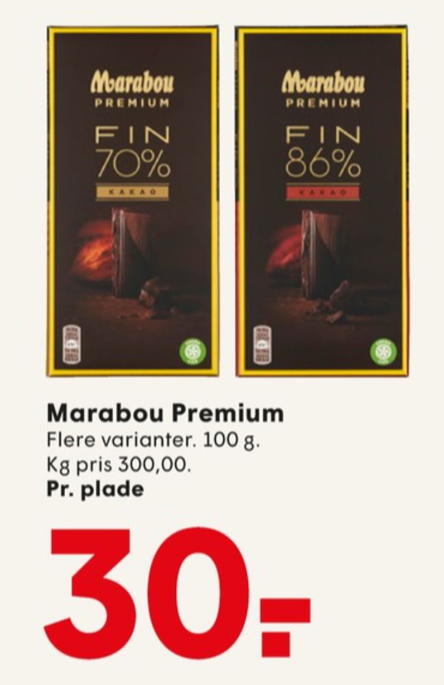Marabou Premium, Chokoladeplade Fin 70% Kakao