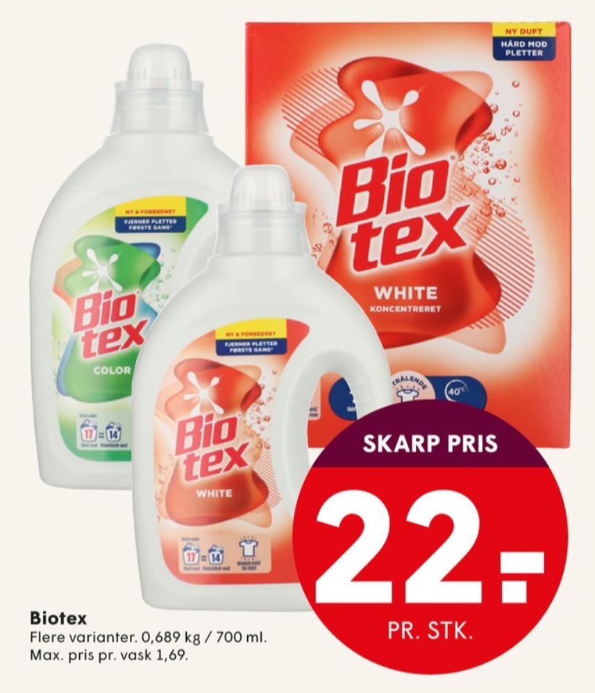 Biotex, Vaskemiddel-flydende