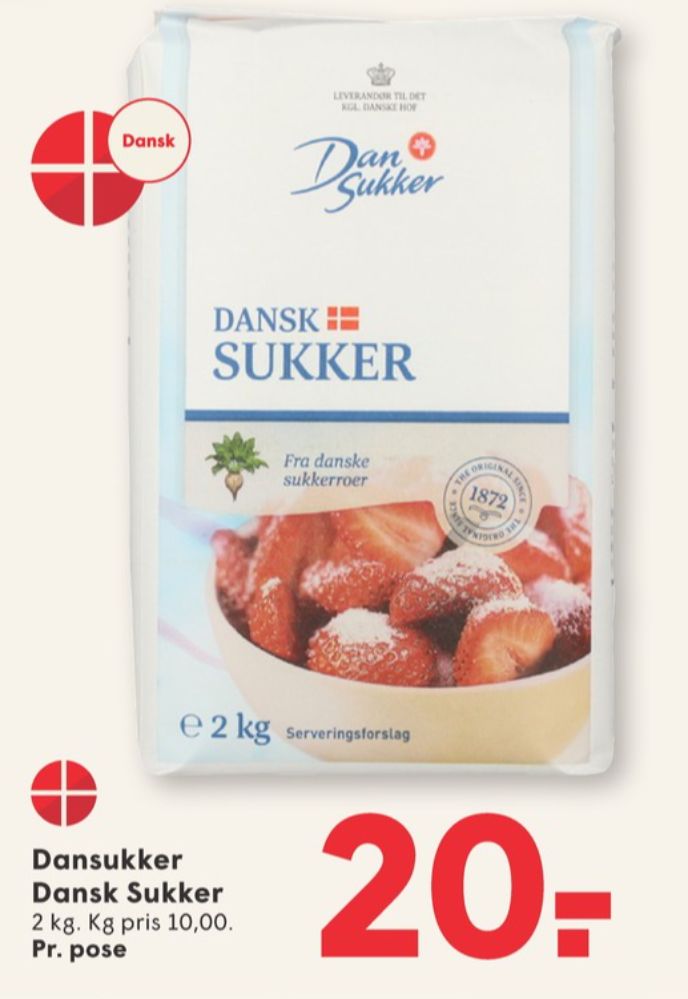 Dansukker, Sukker