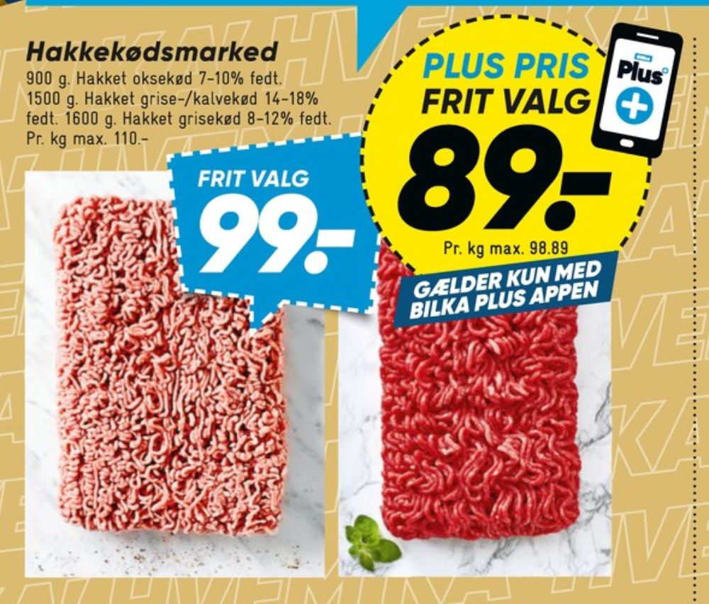 Hakket oksekød 7-10%