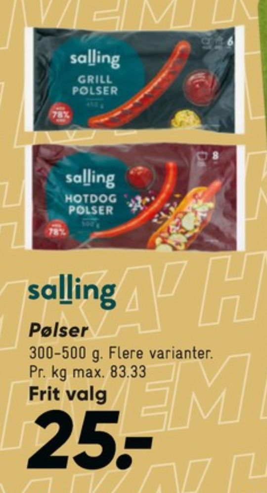 Salling, Hotdogpølser