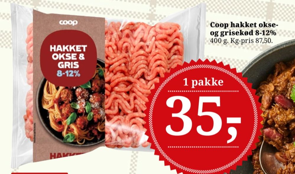 Coop, Hakket kalv og grisekød 8-12%