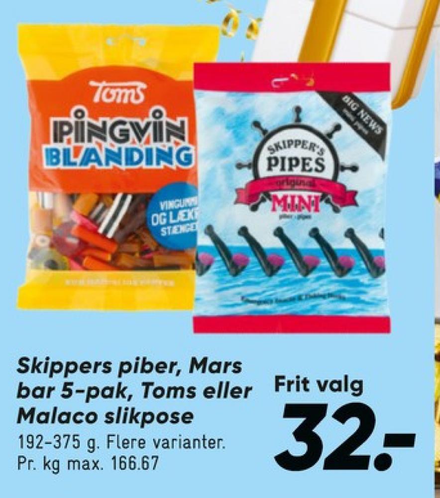 Toms Pingvin Blanding, Slikposer