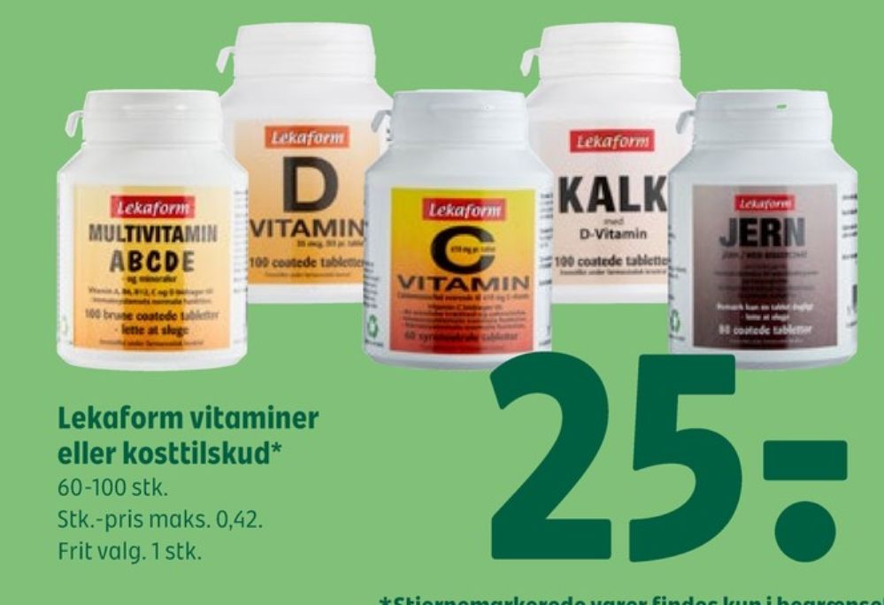Lekaform, Vitaminer