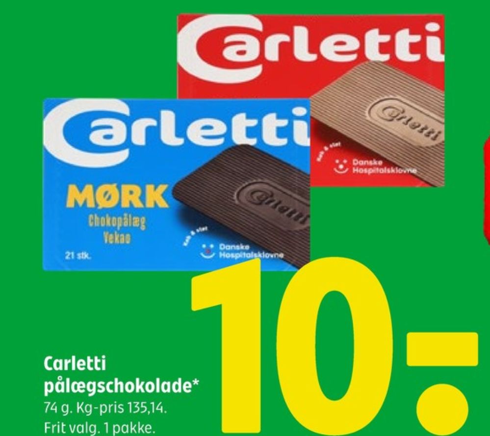 Carletti Den Lyse, Pålægschokolade Lys