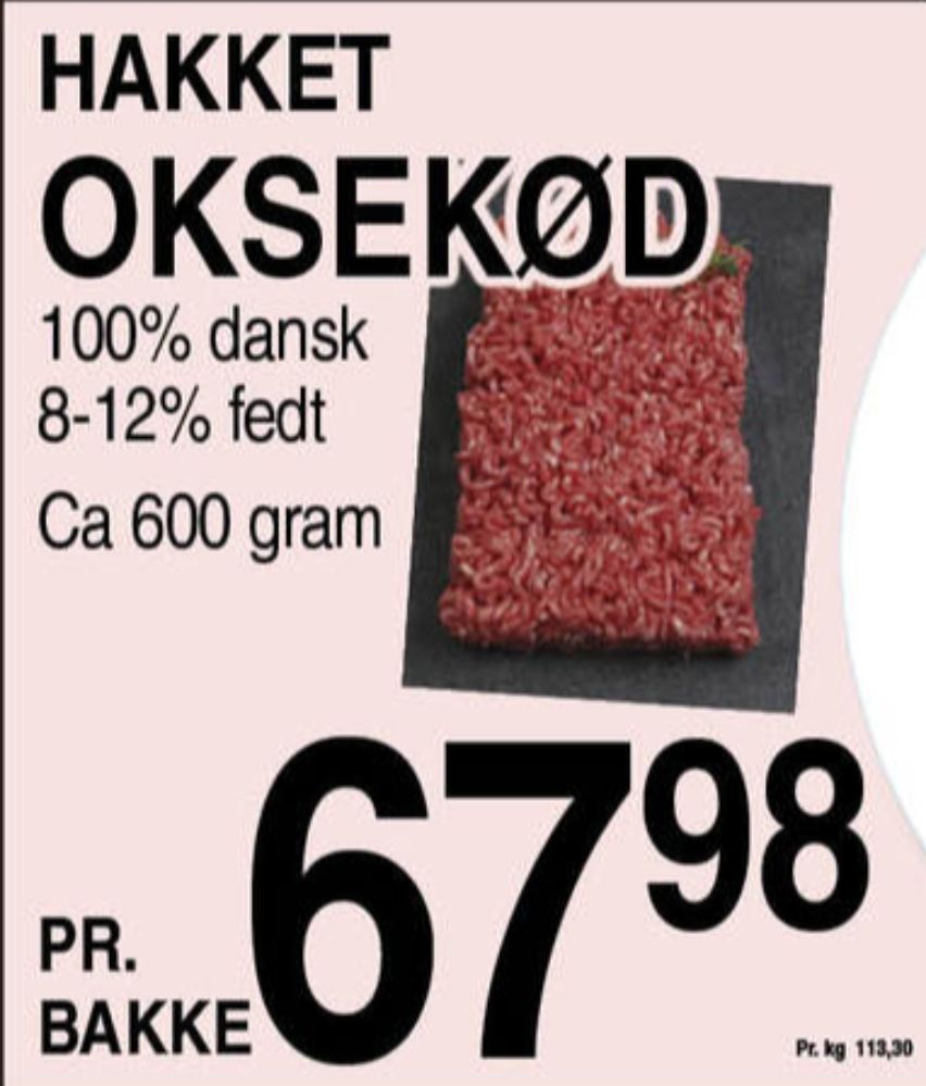 Norlyk Slagter, Hakket oksekød 8-12%
